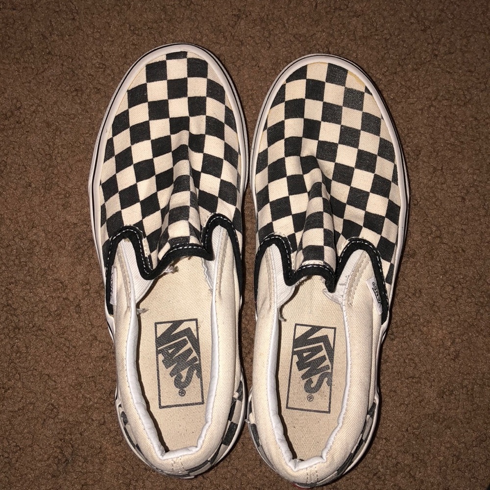 Checkerboard slip on Vans